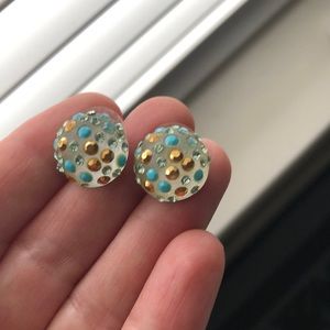 Alexia Bittar resin/crystal/turquoise earring